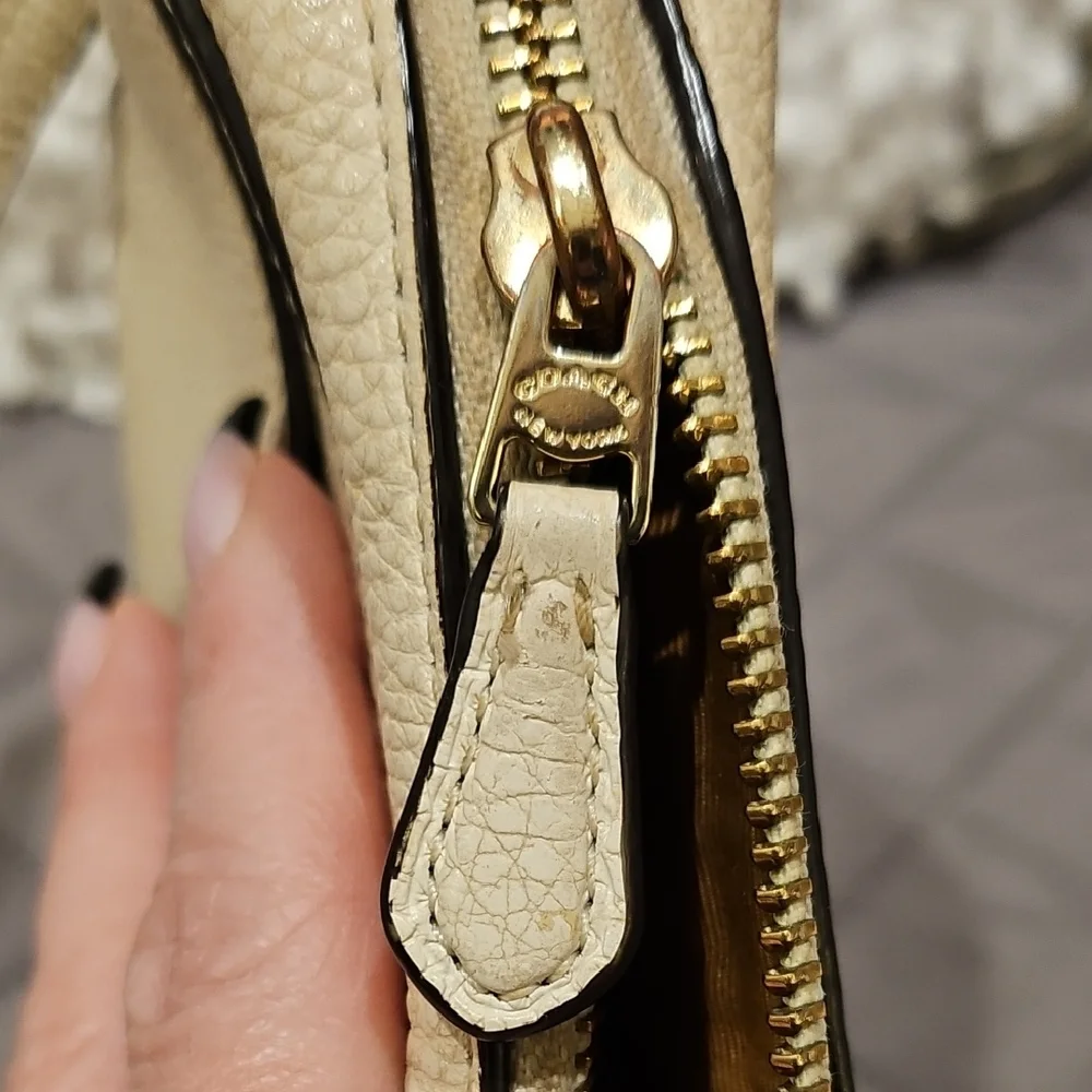 Coach Cream Pebbled Leather Crossbody Bag